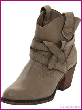Faux Leather Ankle Bootie With Faux Stacked Block Heel Casual Boot